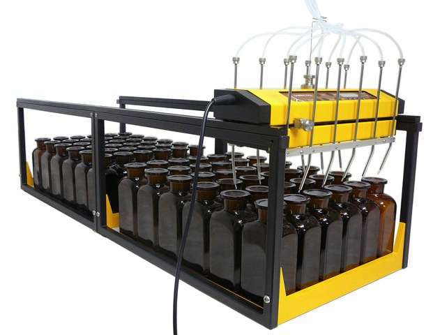 Erweiterter Sampler und Fraktionssammler: 72 Fraktionen in je einer 250 ml Flasche